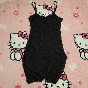 NWT H&M Divided Black Floral Lace Sinched Dress Strappy Women's Size S Small